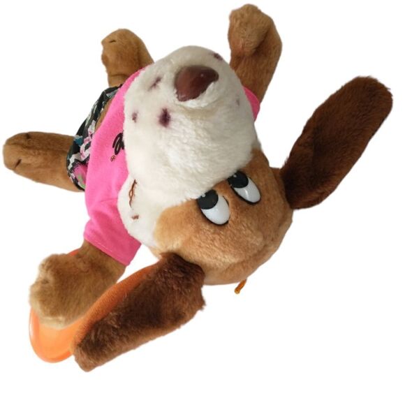 Frisbee Dog Stuffed Animal Plush Neon Promotional Pmi Toys Kransco Wham O 1991. - Picture 10 of 16
